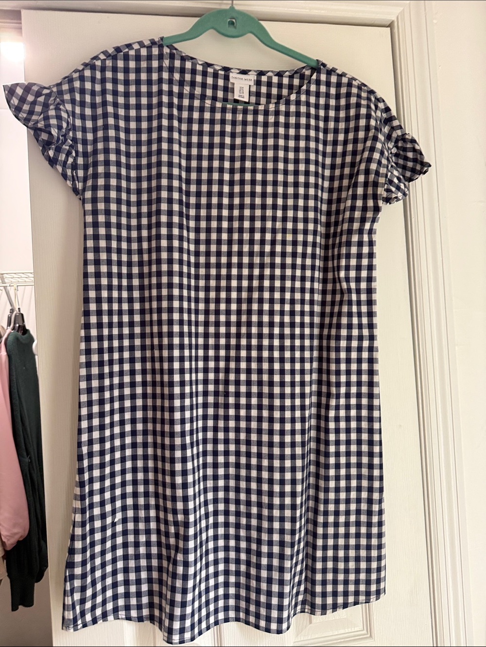 Tabitha Webb Navy and White Gingham shift dress